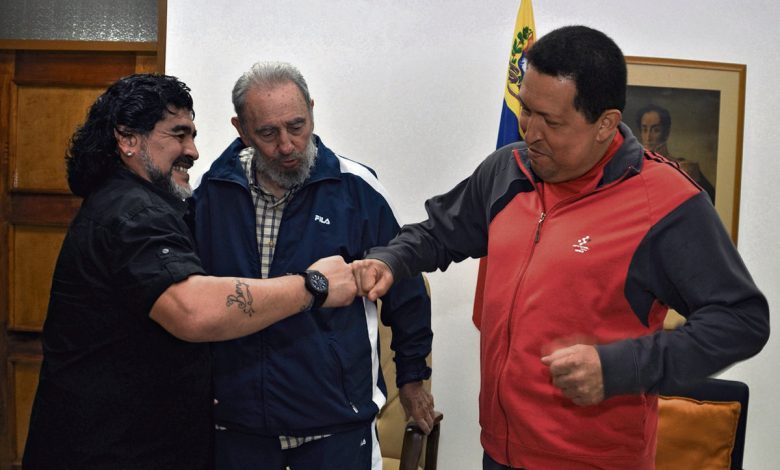 Maradona, Fidel Castro, Hugo Chavez Dio Gol