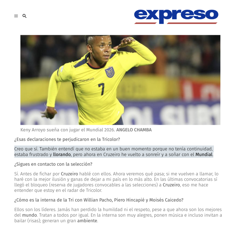 Futbol'da "çocuk ticareti" kavramı neyi ifade eder ? 5 Keny Arroyo Expreso'ya verdiği röportaj